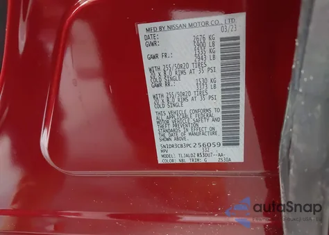 2023 Nissan Pathfinder Sl Fwd z USA, uszkodzony, nr VIN 5N1DR3CB3PC256059